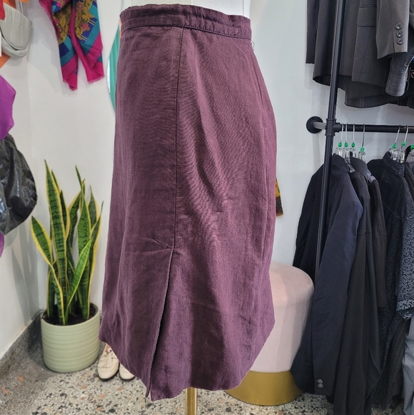 Sonia Rykiel Elegant Purple Linen Women's Skirt - Picture 4 of 6